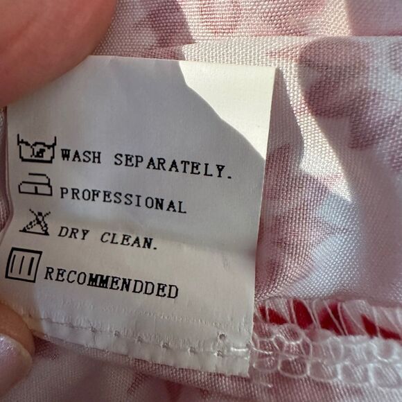 NORACORA Pink and White Patterned Wrap Dress Cool Feel Size Small - Picture 11 of 12